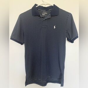 Boy’s Polo by Ralph Lauren Blue and White Striped Performance Polo Shirt